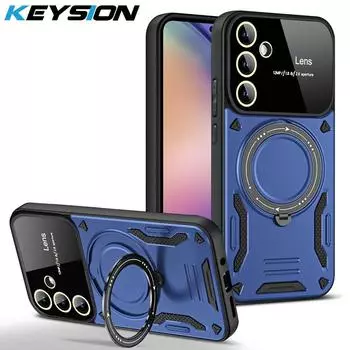 Противоударный защитный чехол KEYSION для Samsung A54 5G A34 A14 LTE с магнитным кольцом и подставкой, защитный чехол для камеры, чехол для телефона Galaxy A54 5G for Samsung A54 5G красный