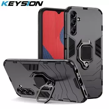 Противоударный защитный чехол KEYSION для Samsung M54 5G M14 5G, силиконовый + ПК, металлическое кольцо-подставка, задняя крышка для телефона Galaxy M14 M54 5G for Samsung M54 5G красный