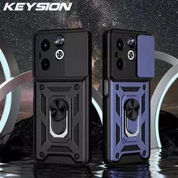 Противоударный защитный чехол KEYSION для TECNO Pop 8 Slide, защитное кольцо для камеры, подставка, задняя крышка для телефона Tecno Spark Go 2024 20 20C for Spark 20C красный