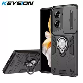 Противоударный защитный чехол KEYSION для TECNO Pova 5, защитное кольцо для объектива камеры, подставка, задняя крышка для телефона Tecno Pova 5 for Tecno Pova 5 серый