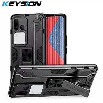 Противоударный защитный чехол KEYSION для VIVO V30 Pro 5G V29 5G, силиконовый + подставка для ПК, задняя крышка для телефона VIVO X100 Pro 5G X90 Pro + for VIVOX90ProPlus красный