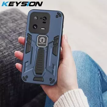 Противоударный защитный чехол KEYSION для Xiaomi 13 Pro 5G 13 Lite, мягкий силикон + подставка для ПК, задняя крышка для телефона Xiaomi 13 Lite 13 5G for Xiaomi 13 красный