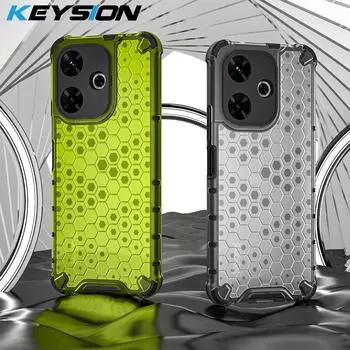 Противоударный защитный чехол KEYSION для Xiaomi POCO M6 4G Мягкий силиконовый + прозрачный сотовый чехол для телефона Xiaomi Redmi 13 for Redmi 13 синий