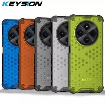 Противоударный защитный чехол KEYSION для Xiaomi POCO C75, мягкий силиконовый + прозрачный сотовый чехол для задней панели телефона Xiaomi Redmi 14C for Redmi 14C синий