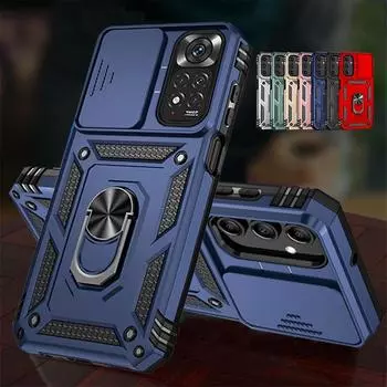 Противоударный защитный чехол с кольцом на 360 градусов для Xiaomi Redmi Note 12 11 10 Pro 11S 10S 13C 12C 10C 11A 10A Poco M4 X3 X4 NFC X5 Pro 5G C40 C65, задняя крышка For Redmi Note 12 5G фиолетовый