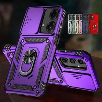 Противоударный защитный чехол со слайд-объективом для Xiaomi Redmi Note 12 11 10 Pro 11S 10S 13C 12C 11A 10C 10A Poco C65 C40 M3 X3 X4 NFC X5 Pro 5G 4G задняя крышка For Redmi Note 12 5G фиолетовый