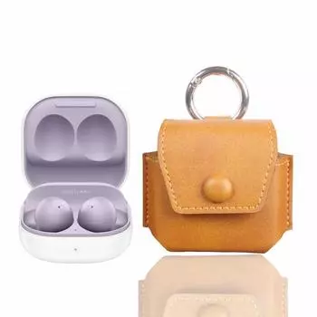 Противоударный защитный чехол, совместимый с Samsung-Galaxy Buds 2, сумка для хранения, чехол-держатель, кожаный чехол, нескользящий чехол синий