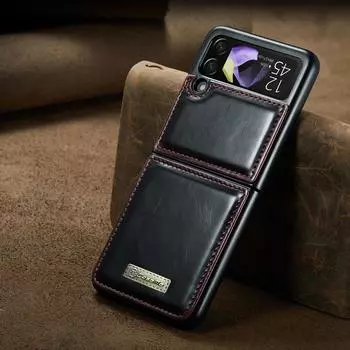 Противоударный защитный кожаный чехол для мобильного телефона для Samsung Galaxy Z Flip4 Flip 3 Flip3 Zflip4 Flip 4 5g, матовые чехлы на ощупь for Samsung z Flip 4 чёрный