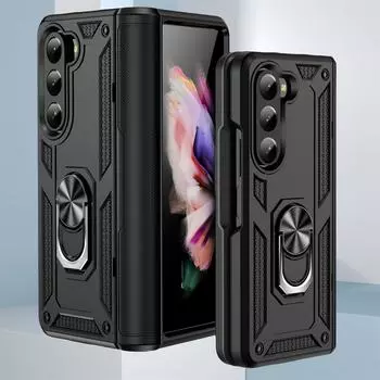 Противоударный защитный жесткий чехол с шарниром для Samsung Galaxy Z Fold 6 5G Fold6 Fold5 Fold 5 Аксессуары для мобильных телефонов Складной чехол for Galaxy Z Fold 5 чёрный