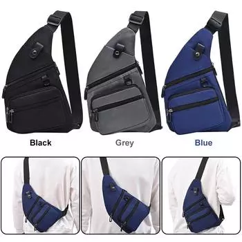 Противоугонная дорожная сумка, сумка через плечо, большая вместительная сумка через плечо с регулируемым ремнем, водонепроницаемая для бега, пешего туризма чёрный