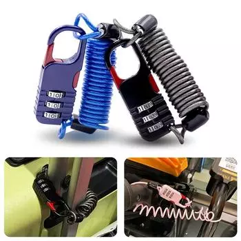 Противоугонная комбинация из трех цифр для мотоцикла, трос безопасности, трос безопасности, замок для шлема, трос безопасности чёрный