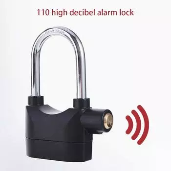 Противоугонная сигнализация 10 дБ Сирена Дверной замок с ключом Интеллектуальный противоугонный навесной замок для улицы Short