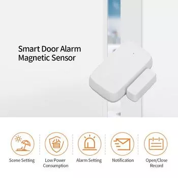 Противоугонная сигнализация для дверей и окон, беспроводной магнитный датчик, белые инструменты белый