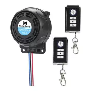 Противоугонная сигнализация для мотоцикла, двойной пульт дистанционного управления, 12 В, сигнализация, система безопасности для велосипеда, скутера чёрный