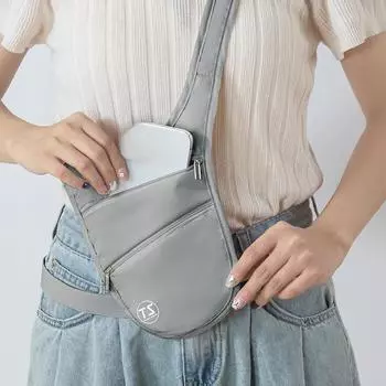 Противоугонная спортивная поясная сумка, водонепроницаемая, легкая, для бега, большая вместимость, регулируемый ремень, невидимая поясная сумка для путешествий чёрный