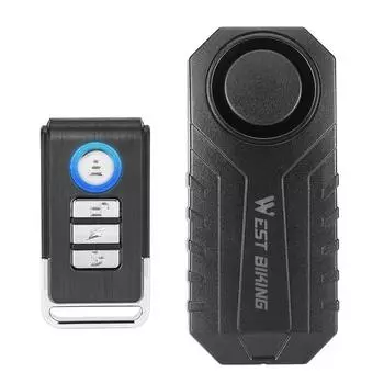 Противоугонная велосипедная сигнализация с высокой видимостью, беспроводная велосипедная сигнализация с датчиком движения для электронного велосипеда, водонепроницаемая чёрный