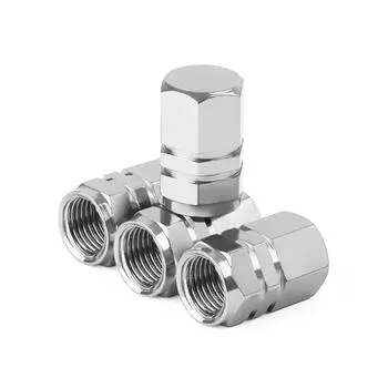 Противоугонные алюминиевые автомобильные колеса, клапаны для шин, воздушные колпачки для штока шин, герметичная крышка, 4 шт./упак. серебряный