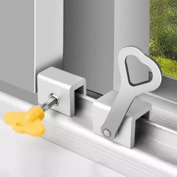 Противоугонные замки для окон, набор ключей, ограничитель открывания окон без удара, защита от взлома, детский замок, защита от детей Silver Short