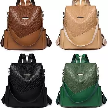 Противоугонные женские рюкзаки, дизайнерские кожаные винтажные рюкзаки, женские дорожные рюкзаки, школьные сумки для девочек-подростков, сумка на плечо чёрный