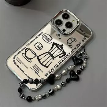 Противоугонный чехол-ремешок с зеркалом, совместимый и подходящий для iPhone15 14 13 12 11promax xsmax xr 7 8plus, кофеварка 12PROMAX