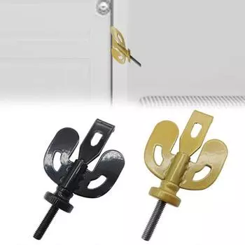 Противоугонный дверной замок, высокопрочный, нержавеющий, компактный размер, для путешествий, дополнительная безопасность, конфиденциальность, дверной шкафчик, охранное устройство чёрный