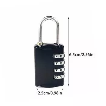 Противоугонный кабельный замок с 3-значной комбинацией, кабельный навесной замок для дорожного багажа, чемоданов, сумок и спортзала One Size чёрный