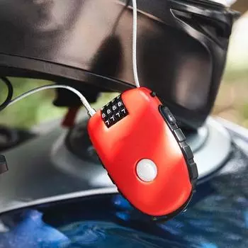 Противоугонный мотоциклетный замок с 4-значным паролем на руль, тросовый замок для шлема мотоцикла, велосипедный замок чёрный