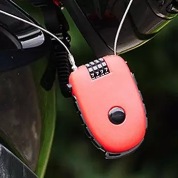 Противоугонный мотоциклетный замок с 4-значным паролем на руль, тросовый замок для шлема мотоцикла, велосипедный замок жёлтый