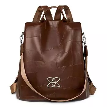 Противоугонный рюкзак, модная сумка, трендовый ретро-рюкзак из мягкой кожи, легкий, большой емкости, дорожный школьный рюкзак чёрный