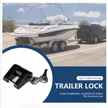 Противоугонный замок прицепа, защита сцепного устройства, цинковый сплав (черный)