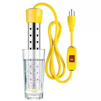 Проточный водонагреватель мощностью 1500 Вт с функцией автоматического отключения, защитный кожух из нержавеющей стали, предотвращающий ожоги US plug жёлтый