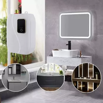 Проточный водонагреватель с адаптером EU Plug Quick Heating для ресторана, кафе, отеля, белый белый