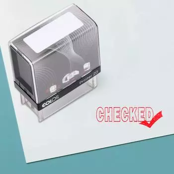 Проверено Самоклеящаяся резиновая печать на заказ Colop Office Stationary P20 Mini Stamper 14 mm x 38 mm красный
