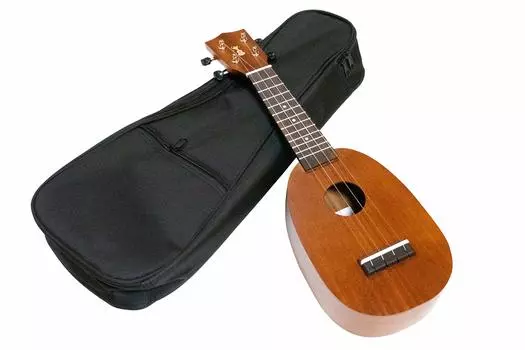 Проверено в Японии, укулеле детского размера 02 с мягким чехлом, удобное для маленьких рук и [KIWAYA] U-Trip (Фанера из красного дерева, переноска,