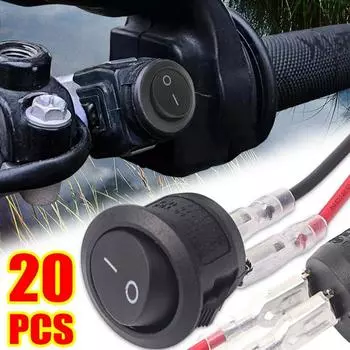 Провод для переключения передач автомобиля DC12V-24V ON/OFF, круглый кулисный переключатель для лодки, 2-контактный кнопочный переключатель SPST для автомобилей, автофургонов, лодок