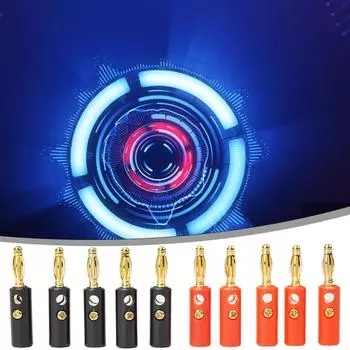 Провод Фонарь Штекер Аудио штекер Кабель Винт Банан 0,87 x 3,82 см Черный/Красный