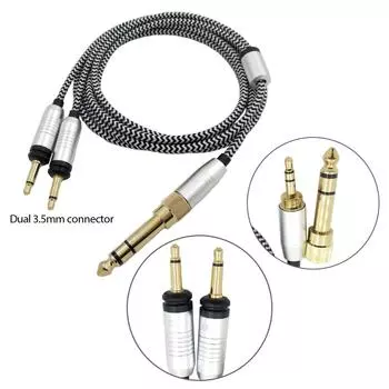 Провод гарнитуры OFC провод для наушников Focal ELEGIA 3,5 мм и 6,35 мм с двойными штекерами 3,5 мм, мужской шнур 150 см/59,06 дюйма