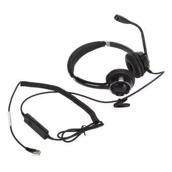 Проводная бизнес-гарнитура с шумоподавлением, эргономичные бинауральные телефонные наушники с микрофоном для офиса
