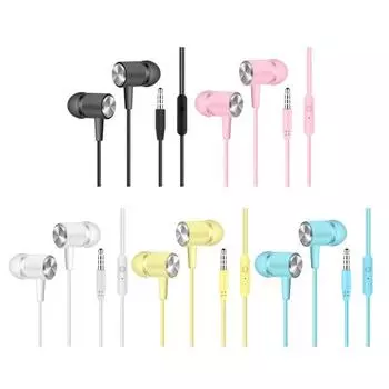 Проводная гарнитура, интеллектуальное проводное управление, игра, стабильная передача, портативный телефон с защитой от помех 3,5 мм розовый