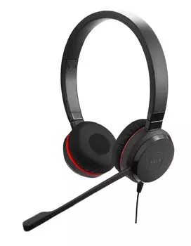 Проводная гарнитура Jabra EVOLVE 20 MS SE с микрофоном, шумоподавление, удобные кожаные амбушюры, подключение по USB, веб-конференция Microsoft