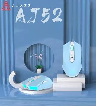Проводная игровая мышь Ajazz AJ52 RGB с регулируемым разрешением для портативных ПК, компьютерных игр или программируемых кнопок для работы розовый