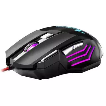 Проводная игровая мышь BAJEAL G5, игровая мышь RGB, 7 клавиш, эргономичные мыши, 4-ступенчатая регулируемая точка на дюйм для ПК чёрный