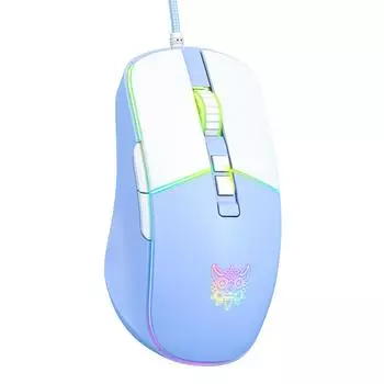 Проводная игровая мышь CW916 RGB, оптическая USB-мышь с подсветкой RGB, 6 регулируемых точек на дюйм до 7000, эргономичная игровая мышь для ноутбука и ПК с 7 программируемыми кнопками 12.7*7.5*4.2cm синий