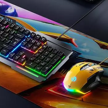 Проводная игровая мышь Inphic W6 RGB, 200-12800 точек на дюйм, 6-клавишное программирование макросов, USB, бесшумная оптическая геймерская мышь для ПК, ноутбука, компьютера, офиса