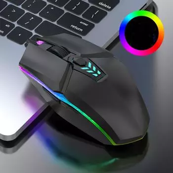 Проводная игровая мышь, оптическая 6-кнопочная USB-мышь с RGB-подсветкой, 1600 точек на дюйм, бесшумная мышь для настольного ноутбука, компьютера, геймера, мышь GAME MOUSE