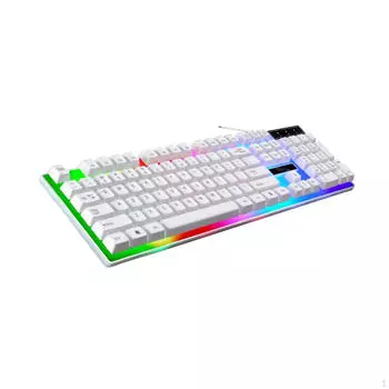 Проводная клавиатура USB Plug And Play, механическое ощущение, современные программируемые клавиши, 104 цветные клавиши для ноутбука, белый