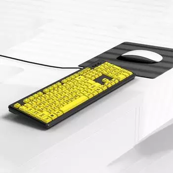 Проводная клавиатура — желтая крупносимвольная клавиатура для пожилых людей, высокая совместимость с USB Plug-and-Play жёлтый