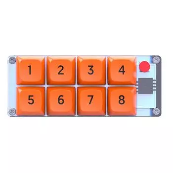 Проводная механическая игровая клавиатура USB-C, 8 клавиш, мини-клавиатура, 4 цвета, RGB-подсветка, настройка, программируемая макроклавиатура, цифровая клавиатура оранжевый