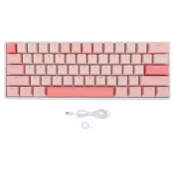 Проводная механическая клавиатура 61 клавиша Красный переключатель RGB Несколько световых эффектов USB C игровая клавиатура