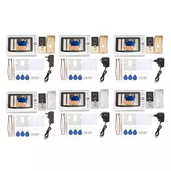 Проводная система видеодомофона 7 дюймов Видеодомофонная система с HD-камерой для виллы и дома US Plug Black Gold